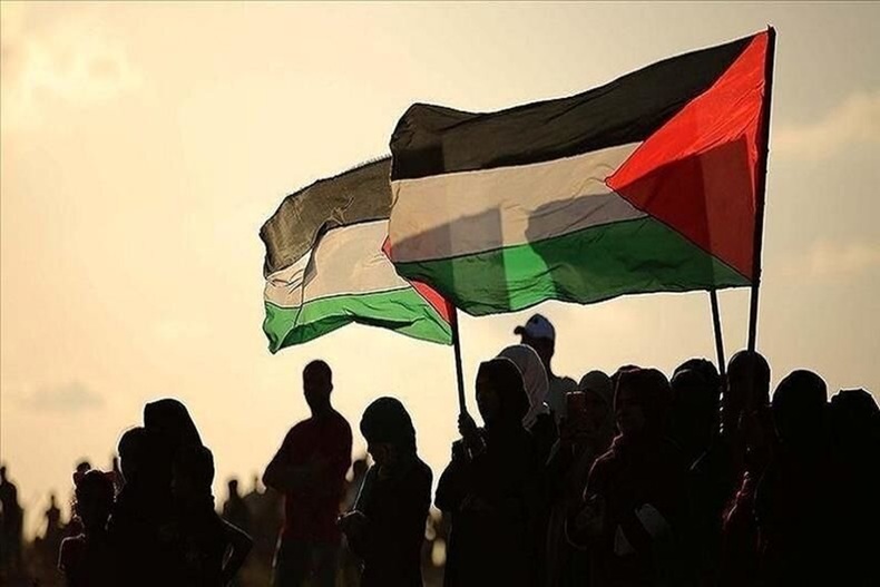 Bandera de Palestina en Karbala
